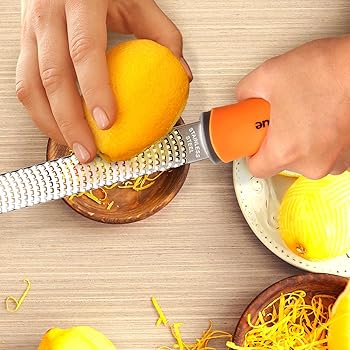 Orblue Lemon Zester & Cheese Grater - Premium Citrus Zester, Kitchen Grater for Parmesan, Chocolate, Fruits, Vegetabl...