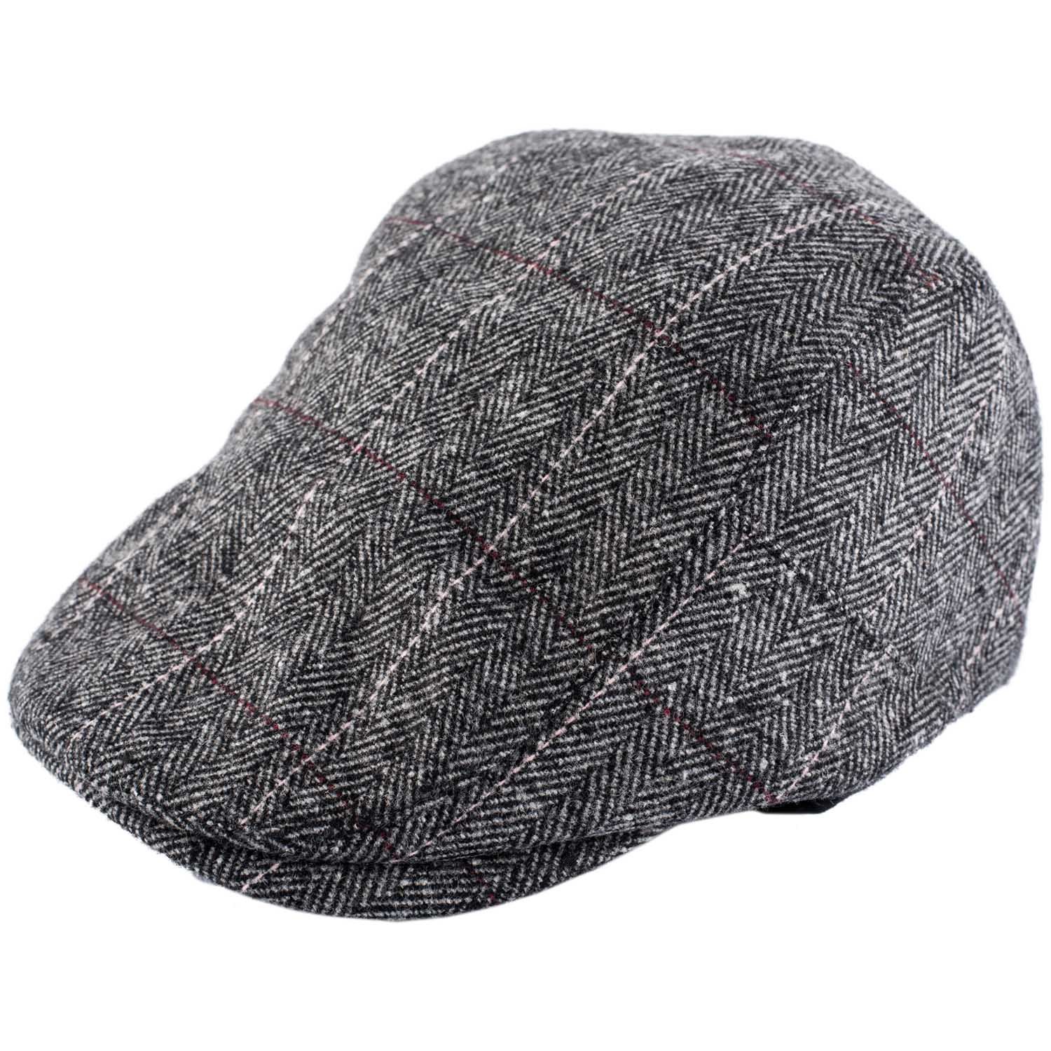 Sponsored Ad - Wool Flat Cap for Men & Women | Adjustable Vintage Newsboy Gatsby Hat for Casual, Travel, Outdoor | Free Size Herringbone Ivy Style Cap