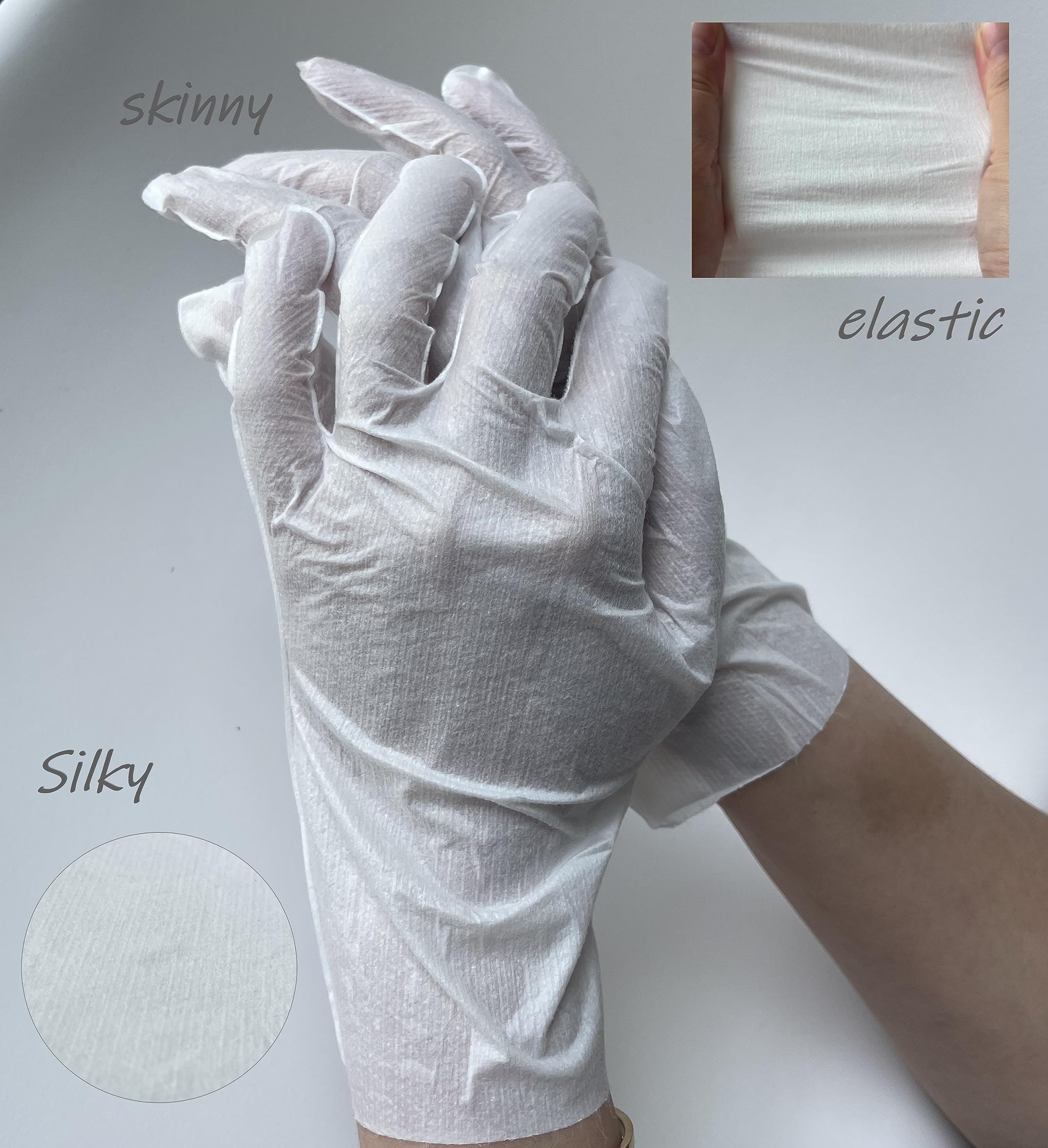 Maschera per mani skinny elastica, 10 paia di guanti idratanti arricchiti con siero per riparare la pelle secca e stanca