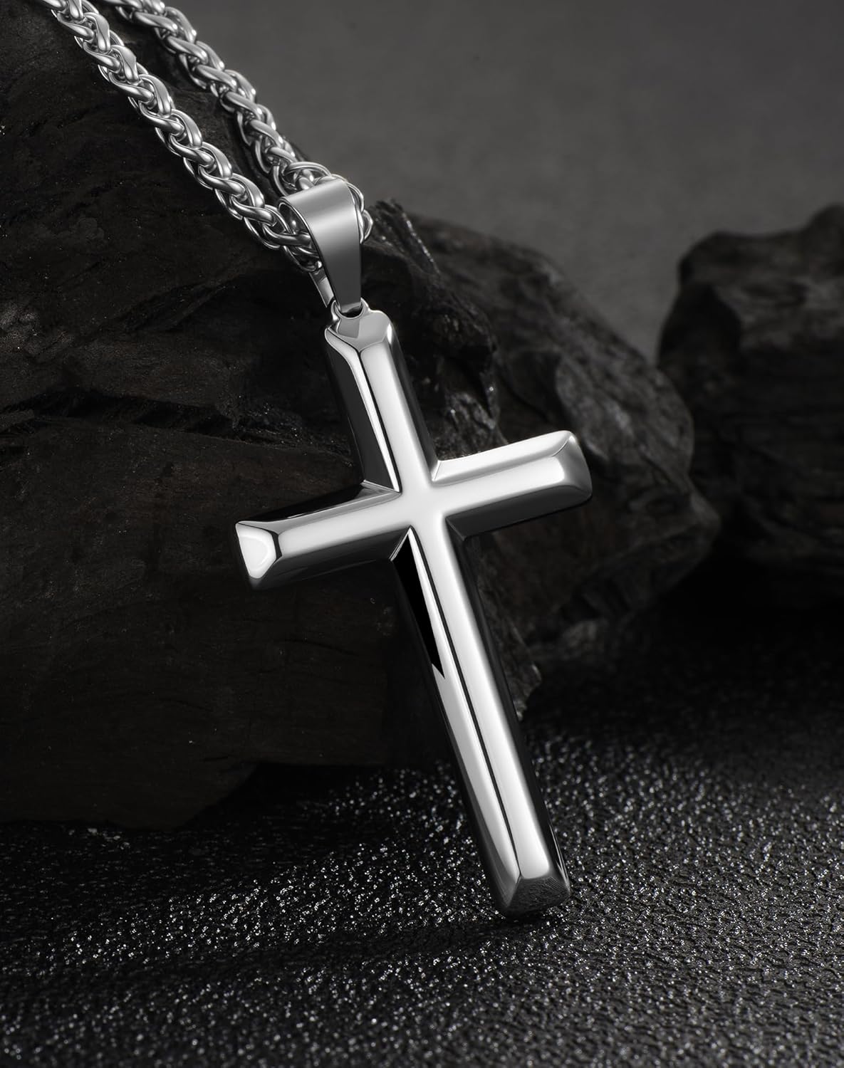 Stainless Steel Cross Ankh Necklace Men Women - 18K Gold Plated Crucifix Bible Verse Philippians Pendant - Christian Egyptian Religious 3mm Rolo Chain Jewelry Present - Image 3