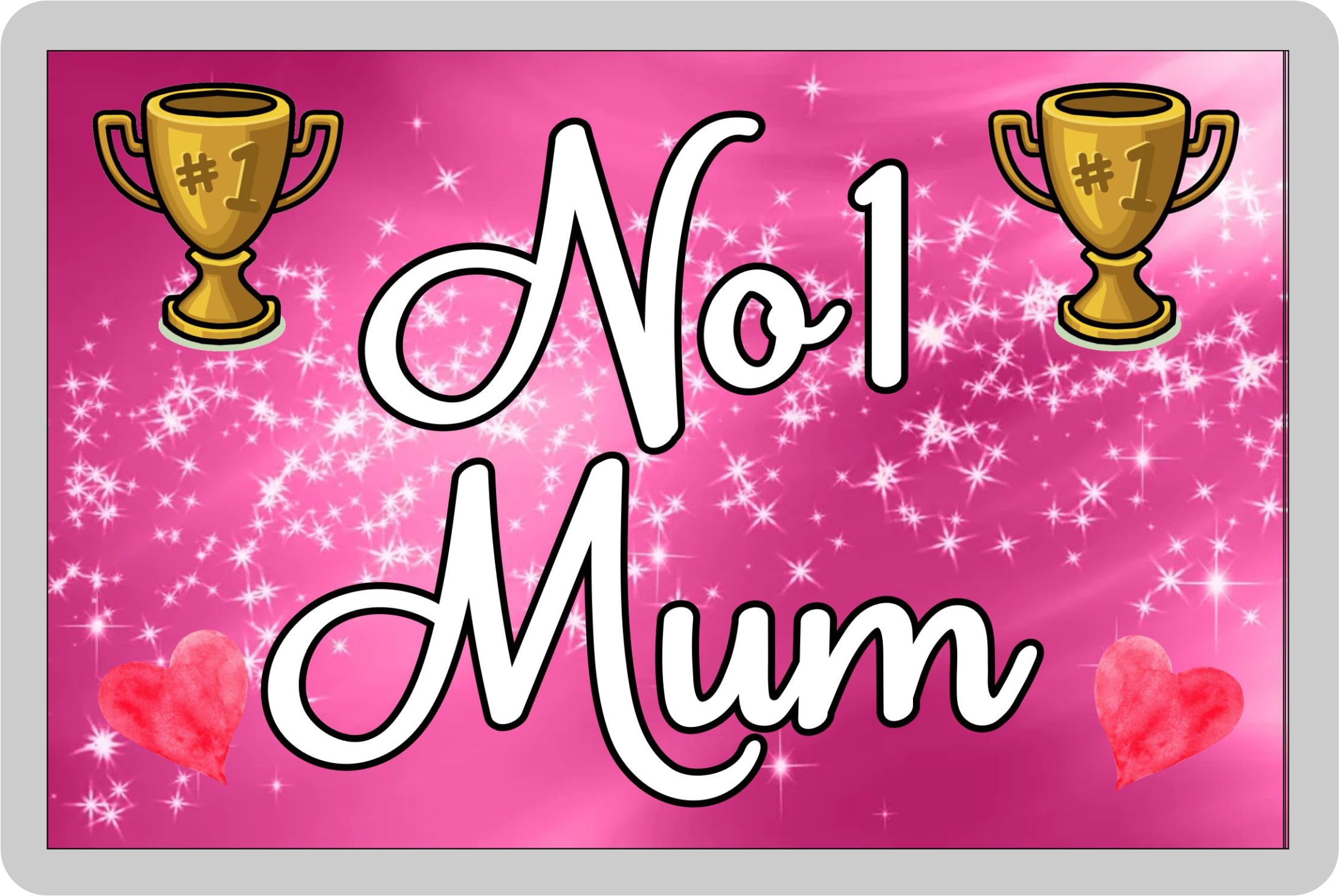 Decalarama Mum Fridge Magnet Gift – Number One Mum - Fun Cute Novelty Family Present