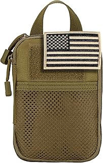 IronSeals Tactical Molle EDC Pouch Utility Tool Pouch Compact Pocket Organizer Pouch with US Flag Patch - IronSeals