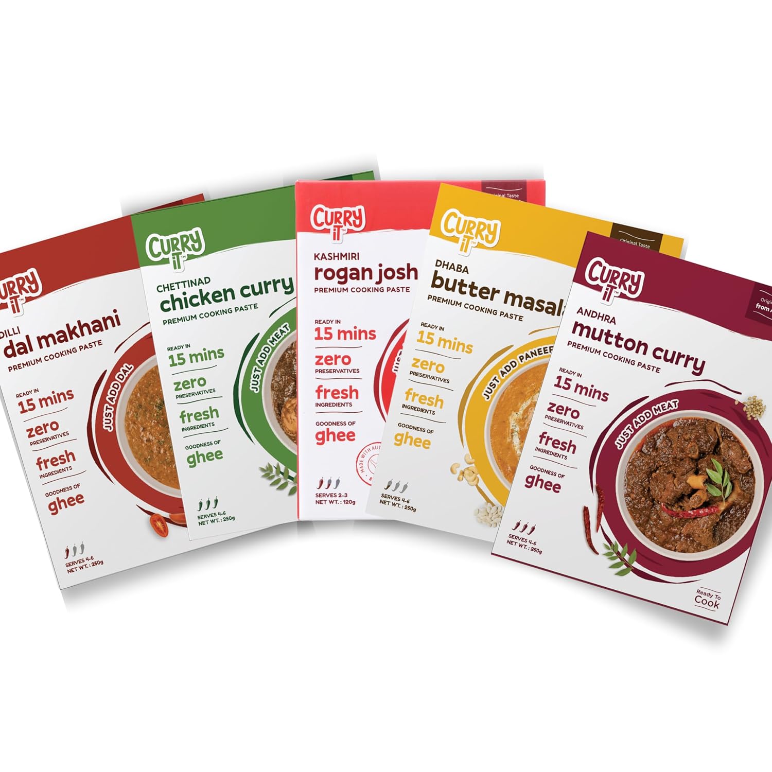 Preservative Free Indian Curry Pastes Combo (44Ounce