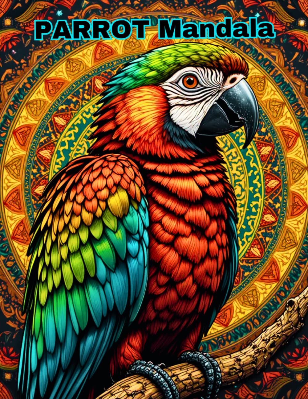 Parrots in Bloom: An Adult Coloring Book Featuring Floral Mandalas and Tropical Birds