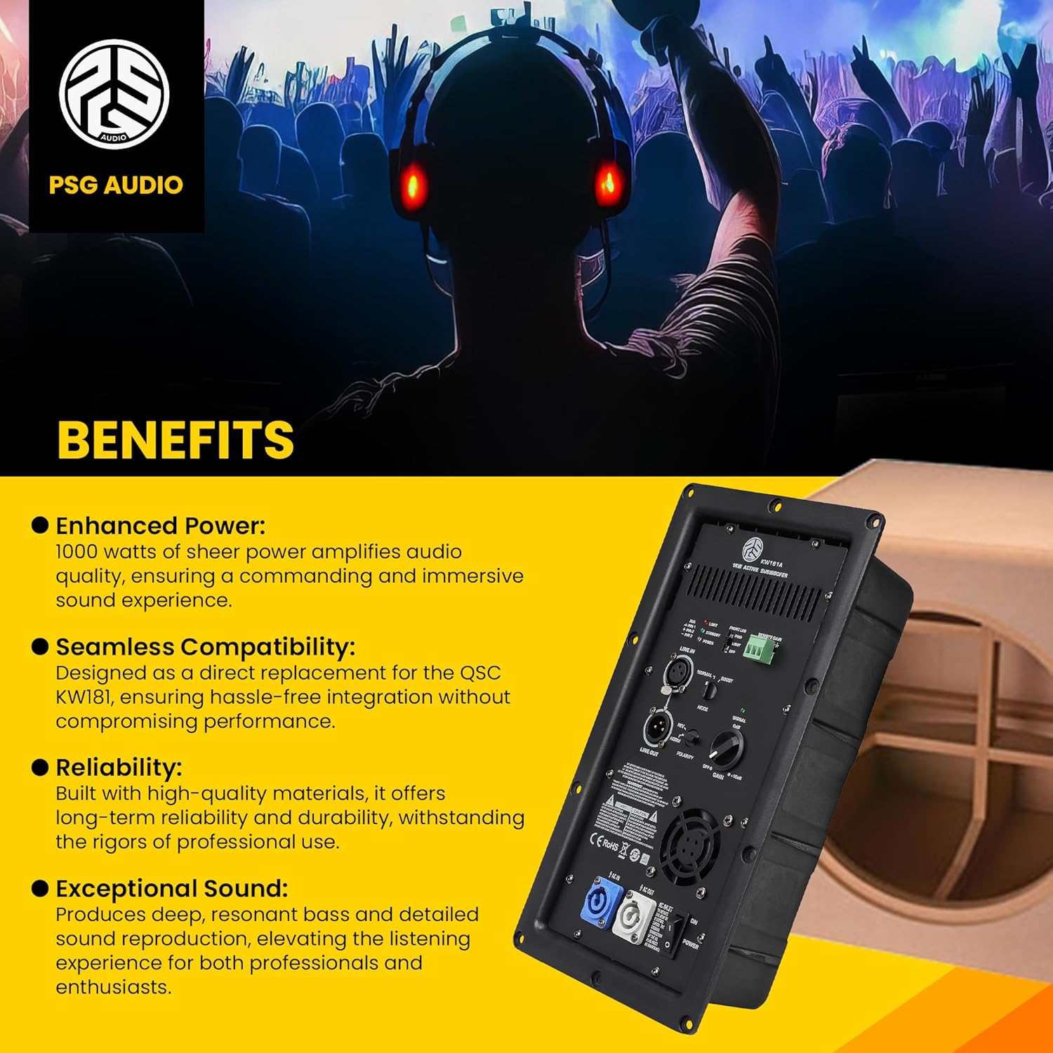 K12A Compatible Replacement Amplifier K Series Module for QSC K8,K10,K12,KW152, KW153 Powered Speaker (Designed in USA) Support US Business