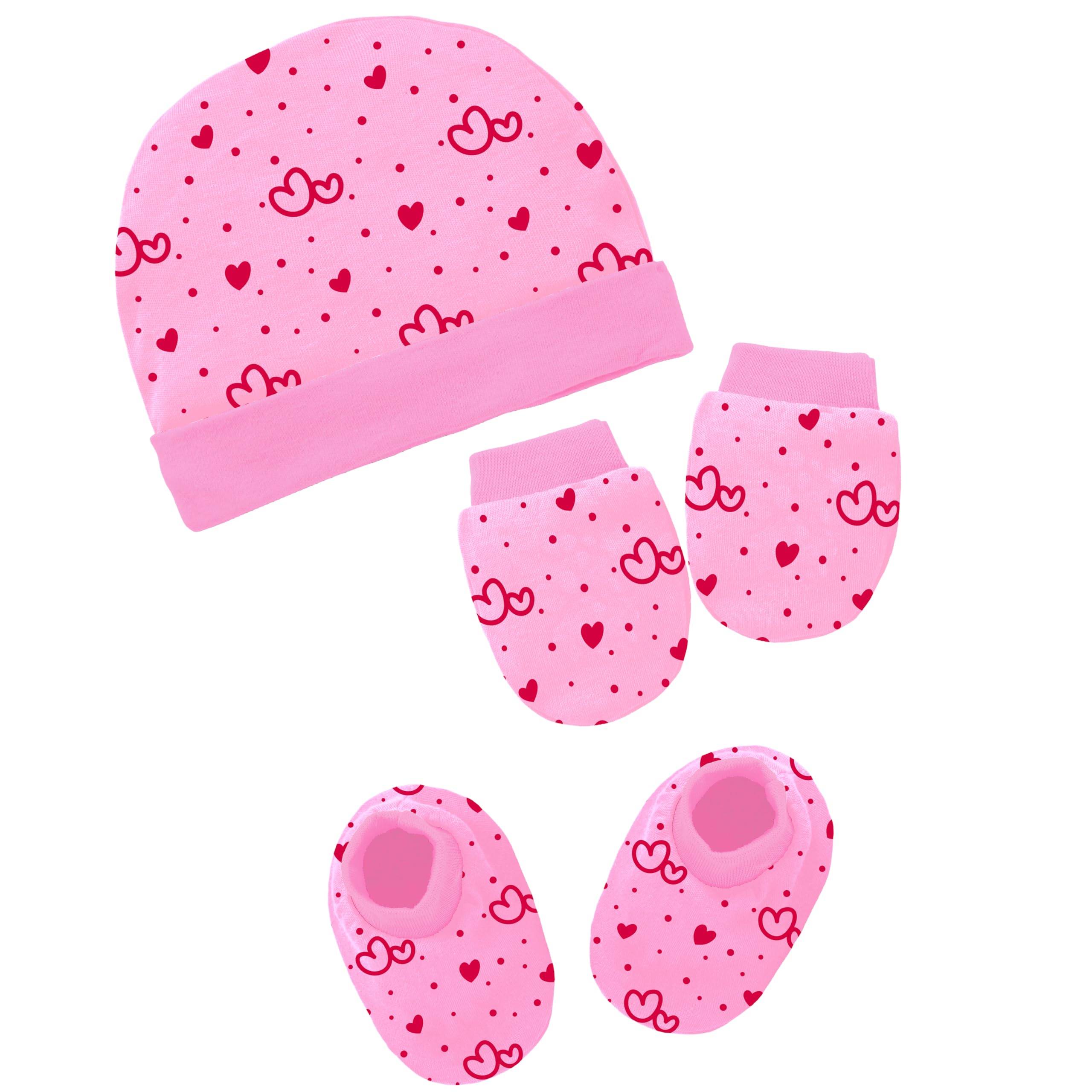 Kidbee Baby Boy's & Baby Girls Cotton Socks Hand Gloves & Cap Set (0-6 Months)-image-19
