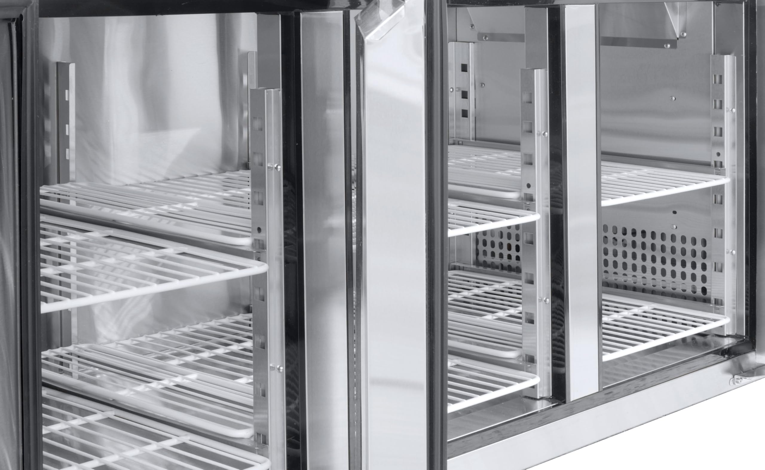 METRO Professional Congelador GCF3100, Inox, 179.5x70x85 cm, 334 L, refrigeración por aire, 600 W, 3 puertas, plata