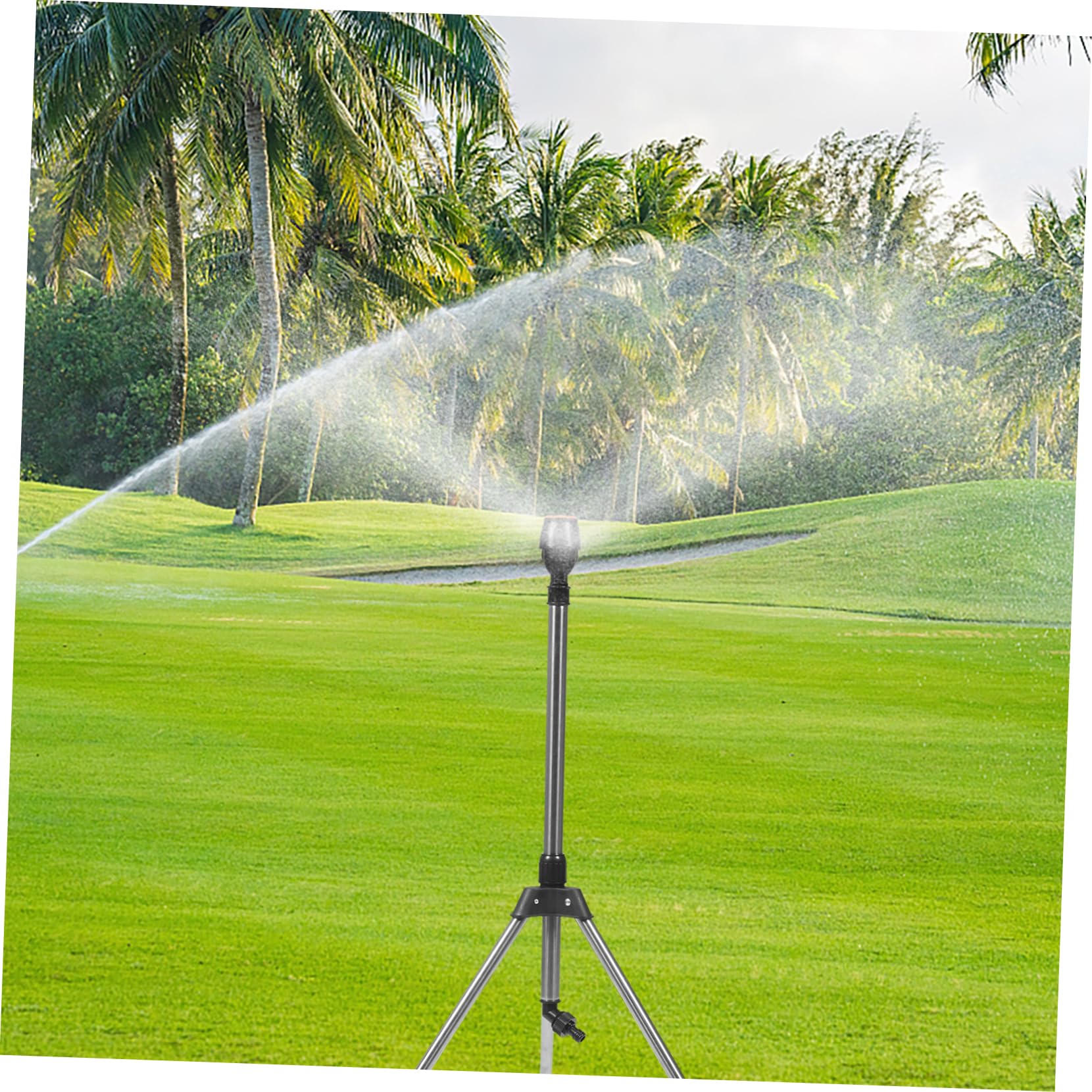 PartyKindom Arroseur Rotatif à Degrés sur Trépied Système Arrosage Automatique pour Pelouse Et Jardin Arroseur Rétractable Pratique
