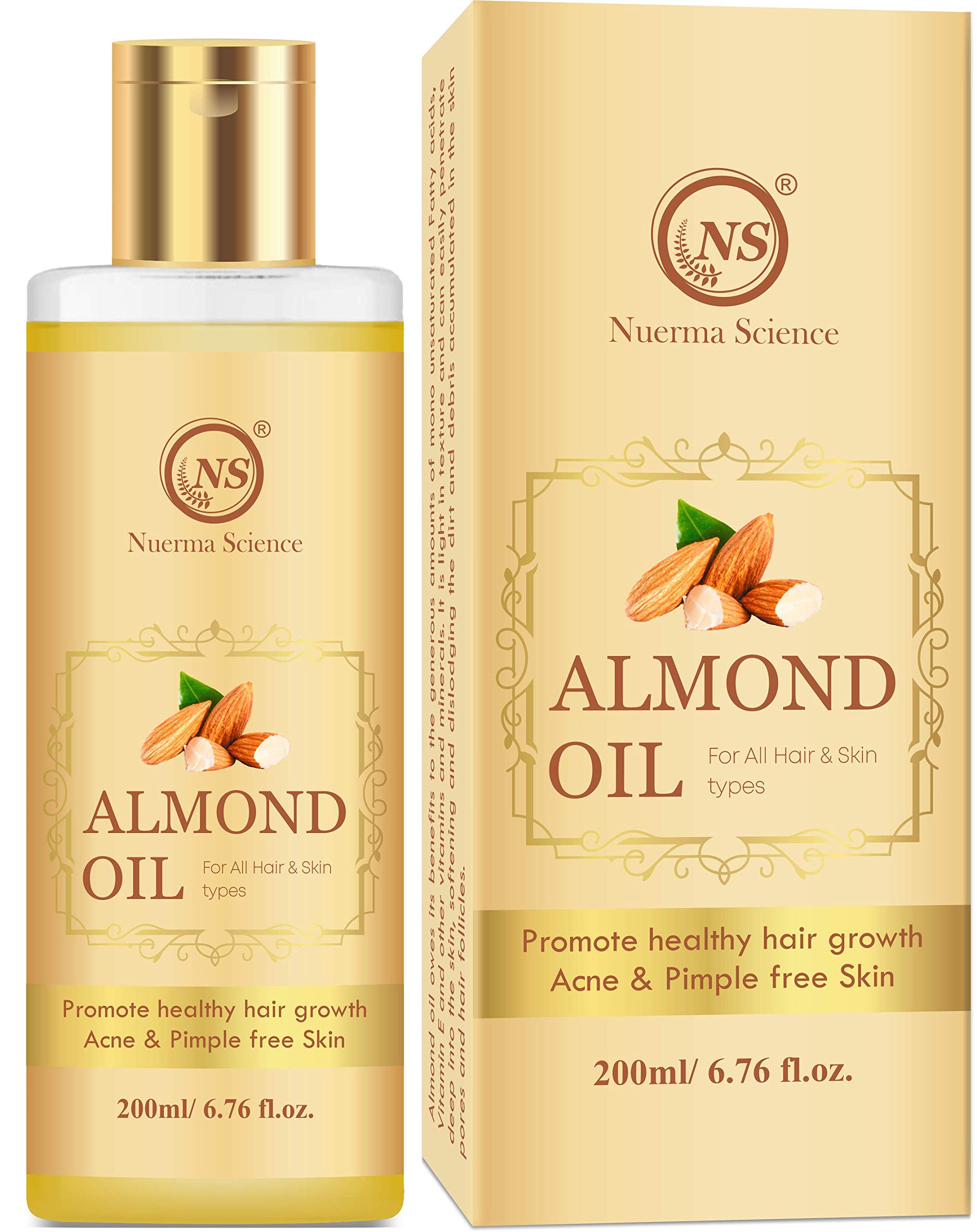 Nuerma ScienceAlmond Oil For Hair and Skin , 200ML