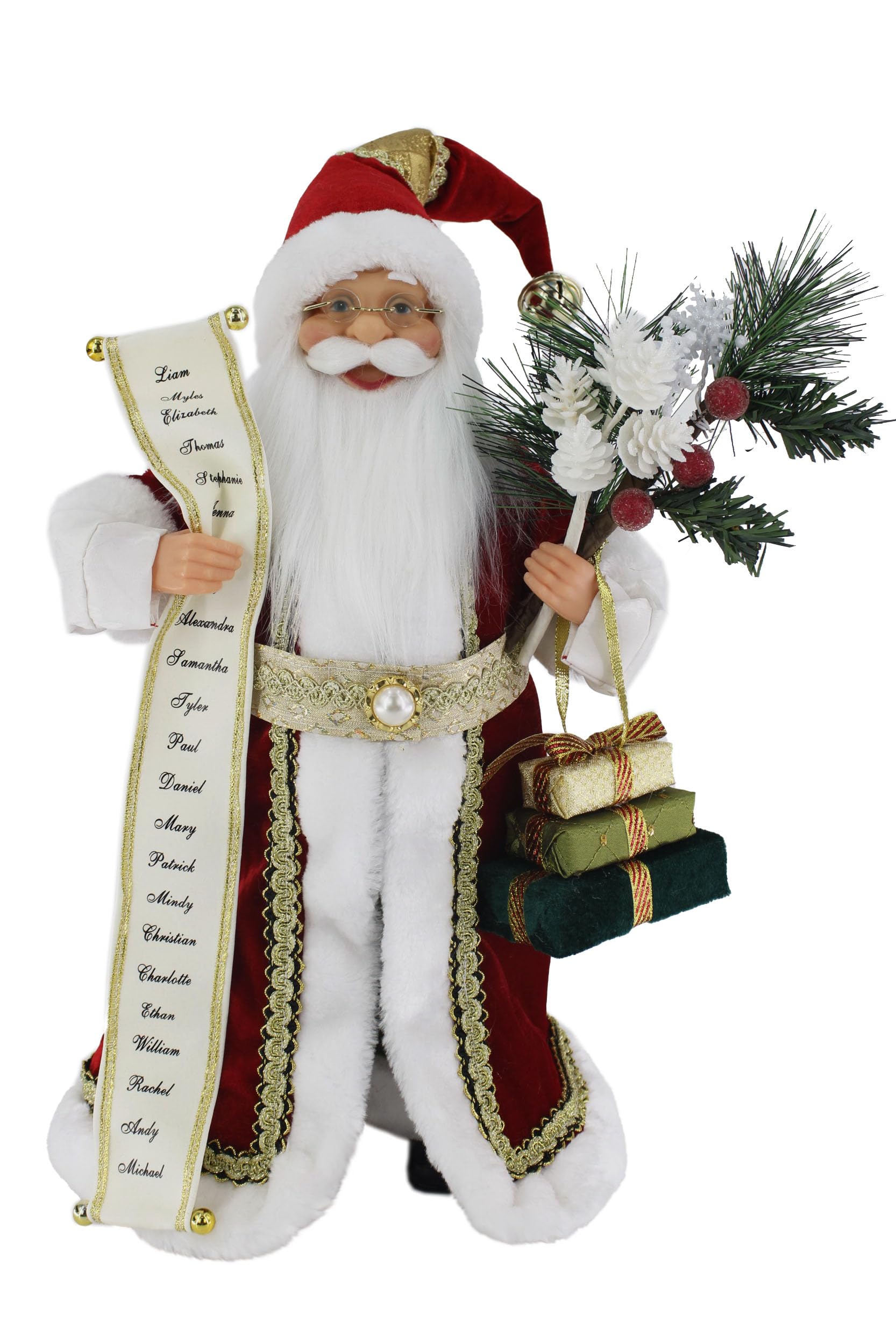 Windy Hill Collection 40 cm (16 in) Standing Naughty or Nice Name List Santa Claus Figurine 416030