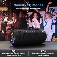 Vista 5 de Altavoces Bluetooth, altavoz portátil inalámbrico de 40 W IPX7 impermeable con estéreo fuerte, graves profundos, luces LED, altavoz Bluetooth 5.2
