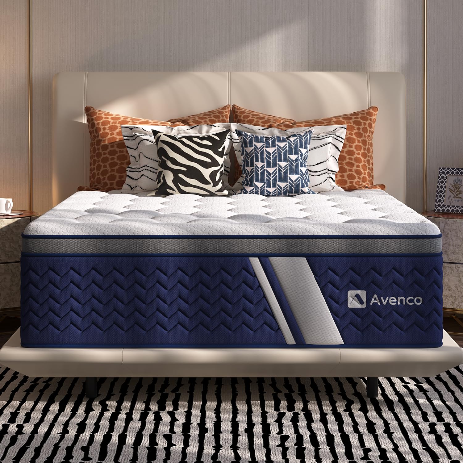 Avenco SyncDeep King Size Mattress 14 Inch, Firm Hybrid Cooling, Deep Sleep
