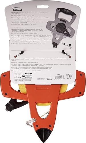 Vista 12 de Lufkin FE200D Cinta métrica de fibra de vidrio naranja Hi-Viz® de 1/2" x 200' Engineer's Hi-Viz®, 1