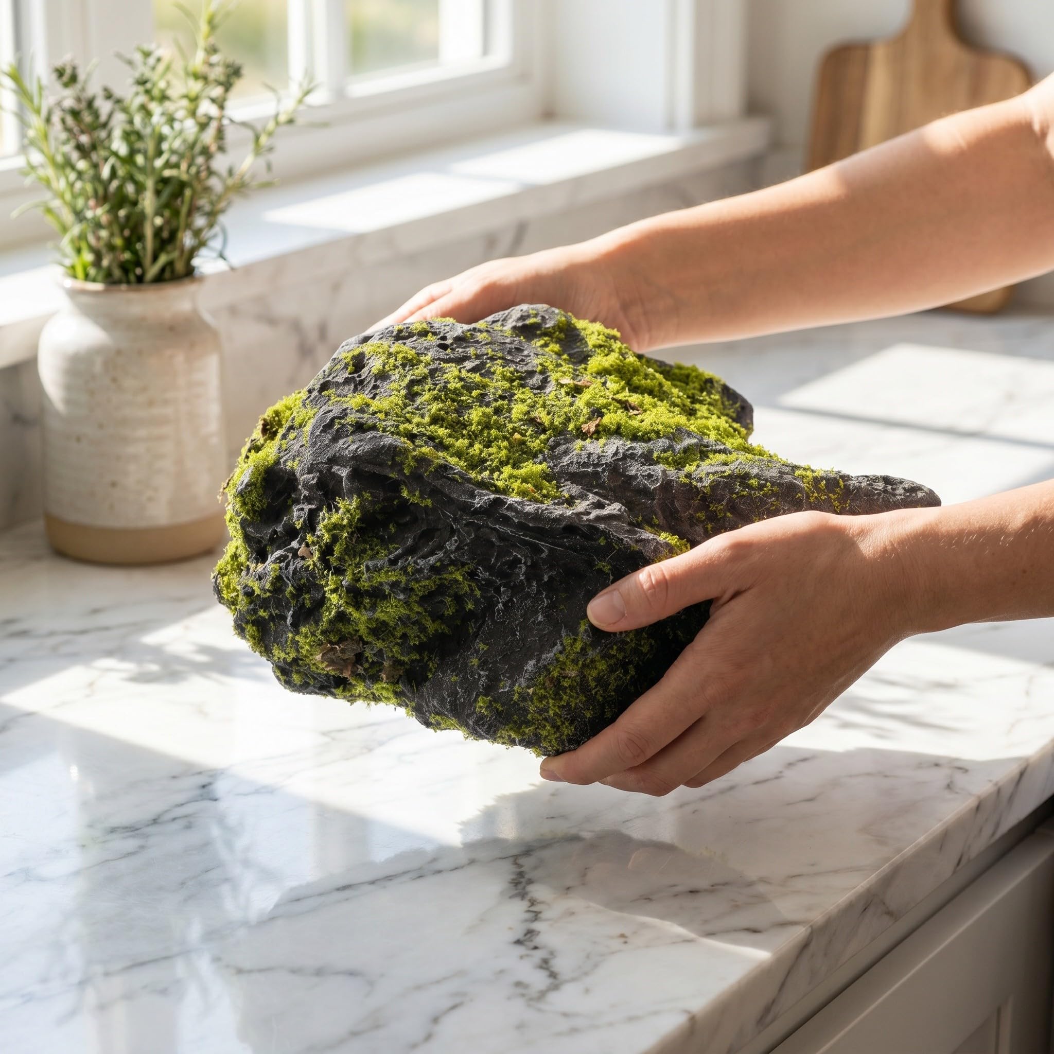 Artibetter Rocce di Muschio Artificiale: finte Pietre Decorative di Muschio Verde per la tavola di Pasqua - Accessori per Micro diorami - Accessori per Giardino delle Fate e Acquario in Stile Zen