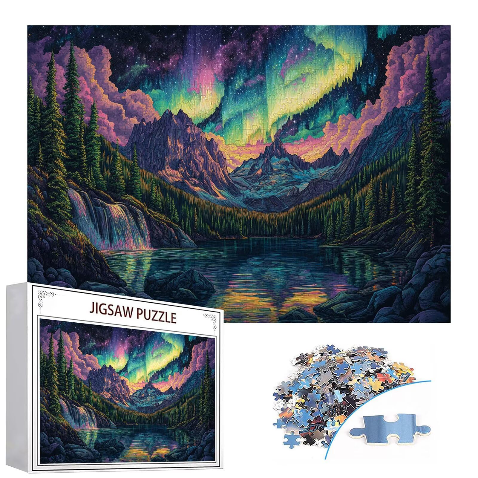 Puzzle 4000 elementów górskie puzzle dla dorosłych jezioro 141 x 87 cm Unikalne rzemiosło klasyczne 3D drewniane układanki do rodzinnych gier aktywnych, układanka do samodzielnego wykonania nawet do