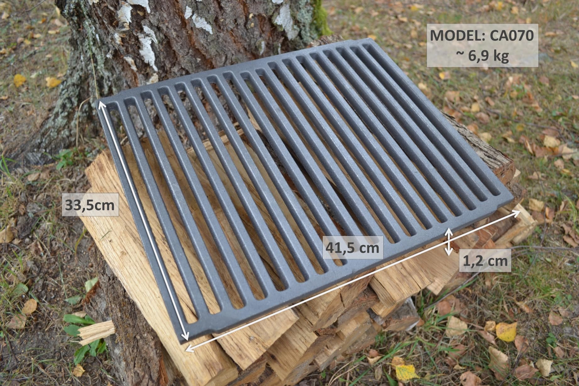 SEZAM 41,5 x 33,5 cm, griglia in ghisa, diversi diametri, adatta per camino, stufa, griglia per forno, griglia a carbone, barbecue a carbonella, griglia elettrica