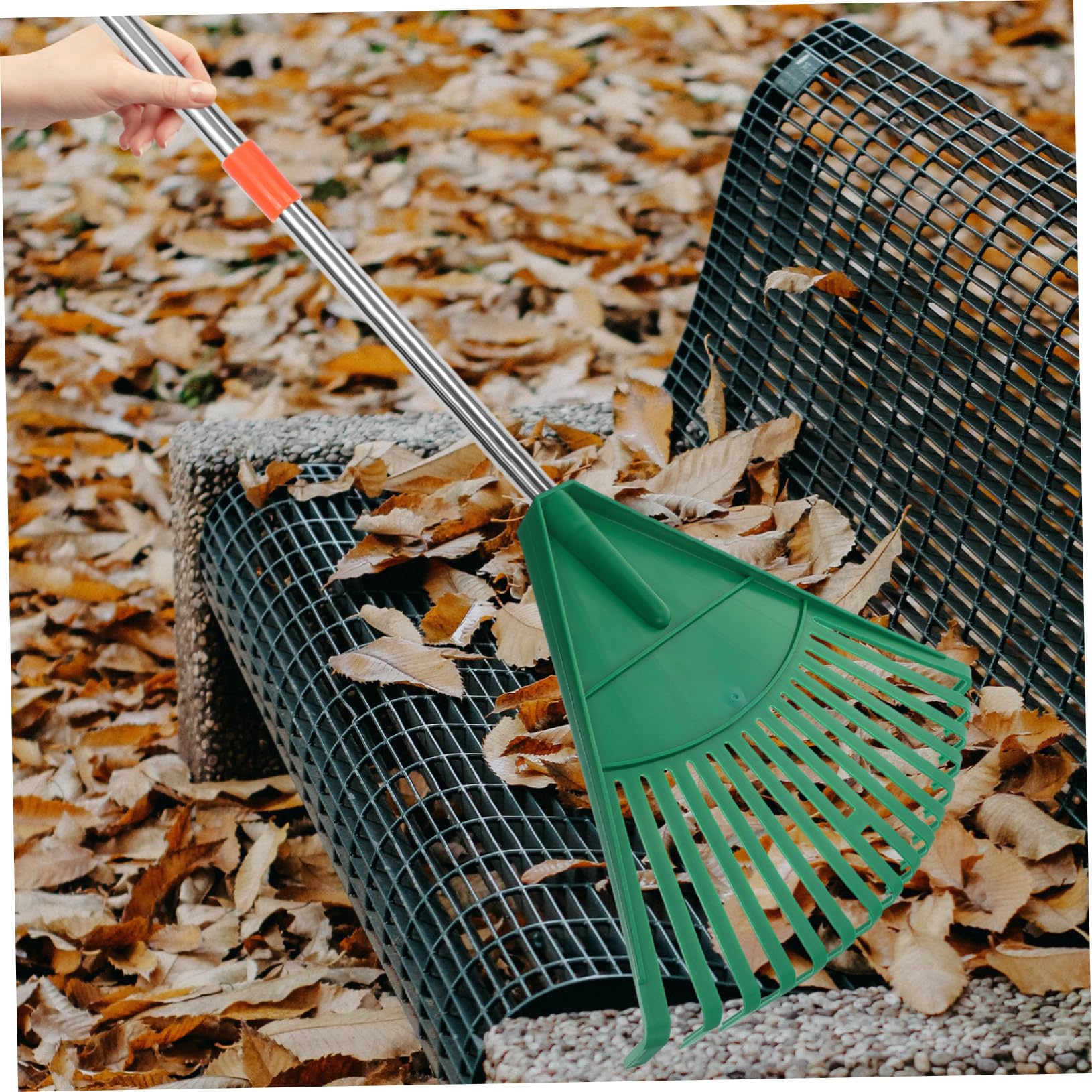 Kisangel 3 Piezas Rastrillo De Jardinería Rastrillos para Jardineria Herramientas Manuales De Jardinería Rastrillo De Agujas De Pino Rastrillo De Jardín De Servicio Pesado Green El Plastico