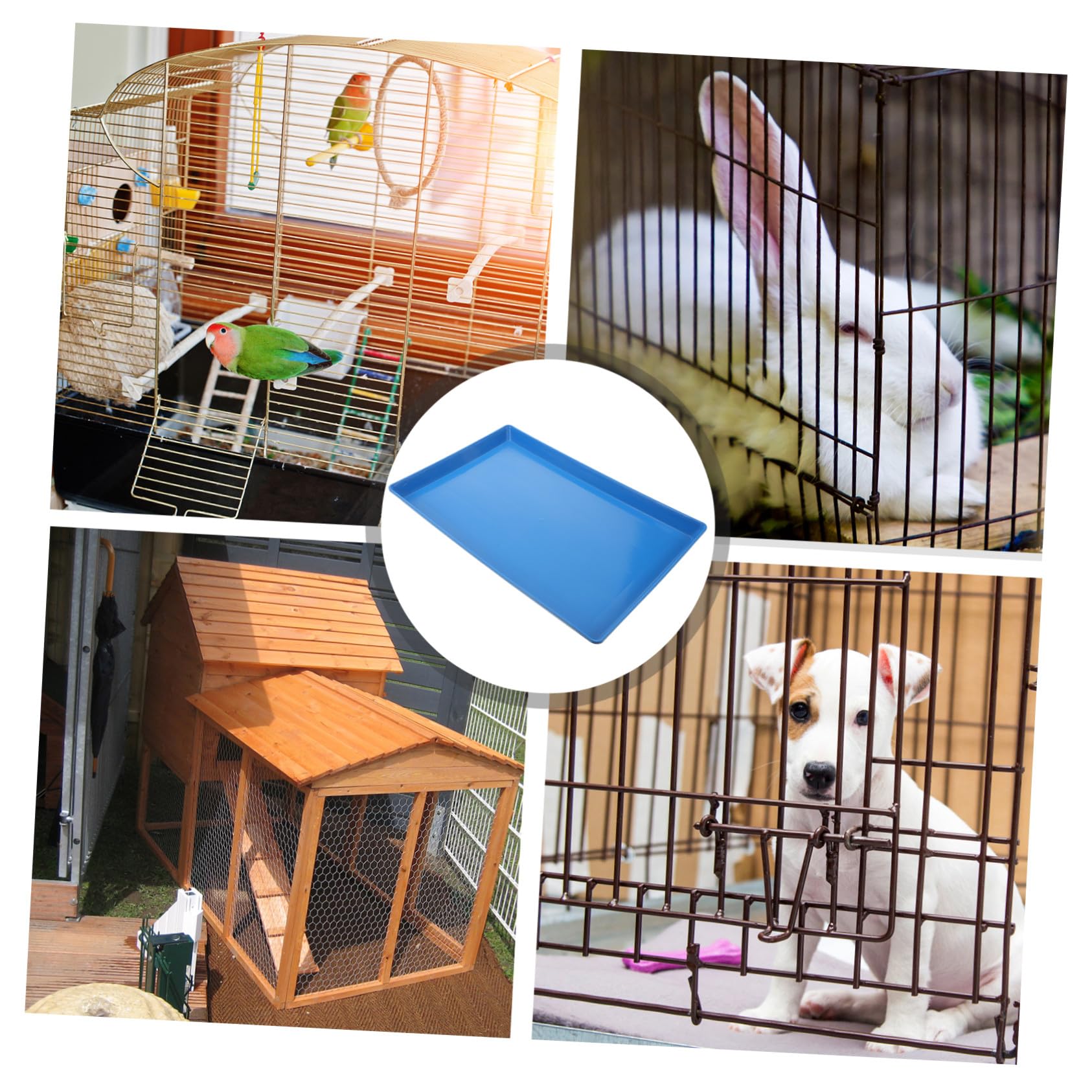 Toddmomy Vassoio per Gabbia Cani e Animali Domestici in Plastica Spessa Fondo Anti-perdita con Rialzato Resistente e Facile da Pulire Ricambio per Lettiera Coniglio e Pappagallo