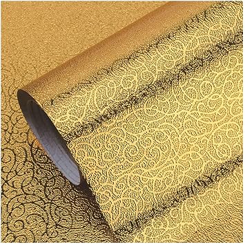 Kitchen Backsplash Sticker Wallpaper Self-Adhesive Aluminum Foil Sticker Oil-Proof Waterproof Kitchen Stove Stickers - 40X300cm, Gold