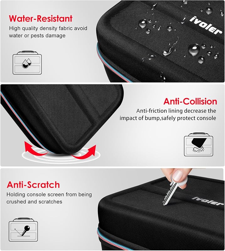 ivoler Nintendo Switch 2 kemény hordtáska, védőtok konzolhoz és kiegészítőkhöz - 7.9", Black