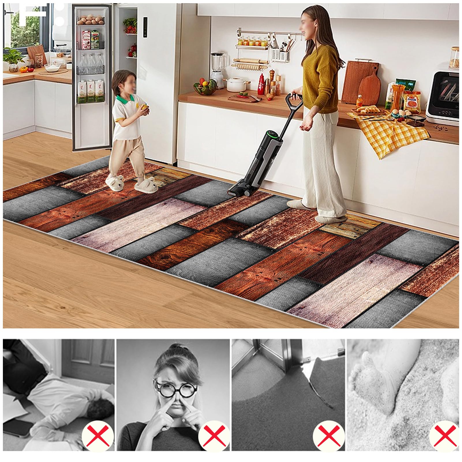 Dywan do przedpokoju długi 70 x 250 cm antypoślizgowy dywanik chodnik dywaniki nadające się do prania dywan kuchnia chłonny zmywalny dywan przedpokój wejście do korytarza kuchnia drzwi salon sypialnia