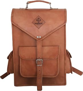 Brown Vintage Leather Convertible Backpack Laptop Messenger Bag Rucksack Sling for Satchel For Unisex