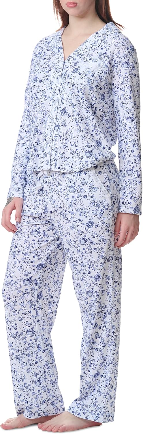 Karen Neuburger Women's Two-Piece Long Sleeve Girlfriend Lace Pajama Set - Image 2