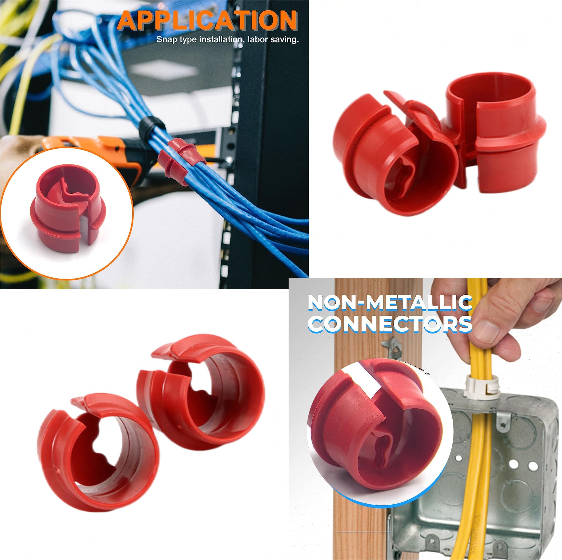 25pcs 3/4 Inch Non-Metallic Cable Connector - Snap Style