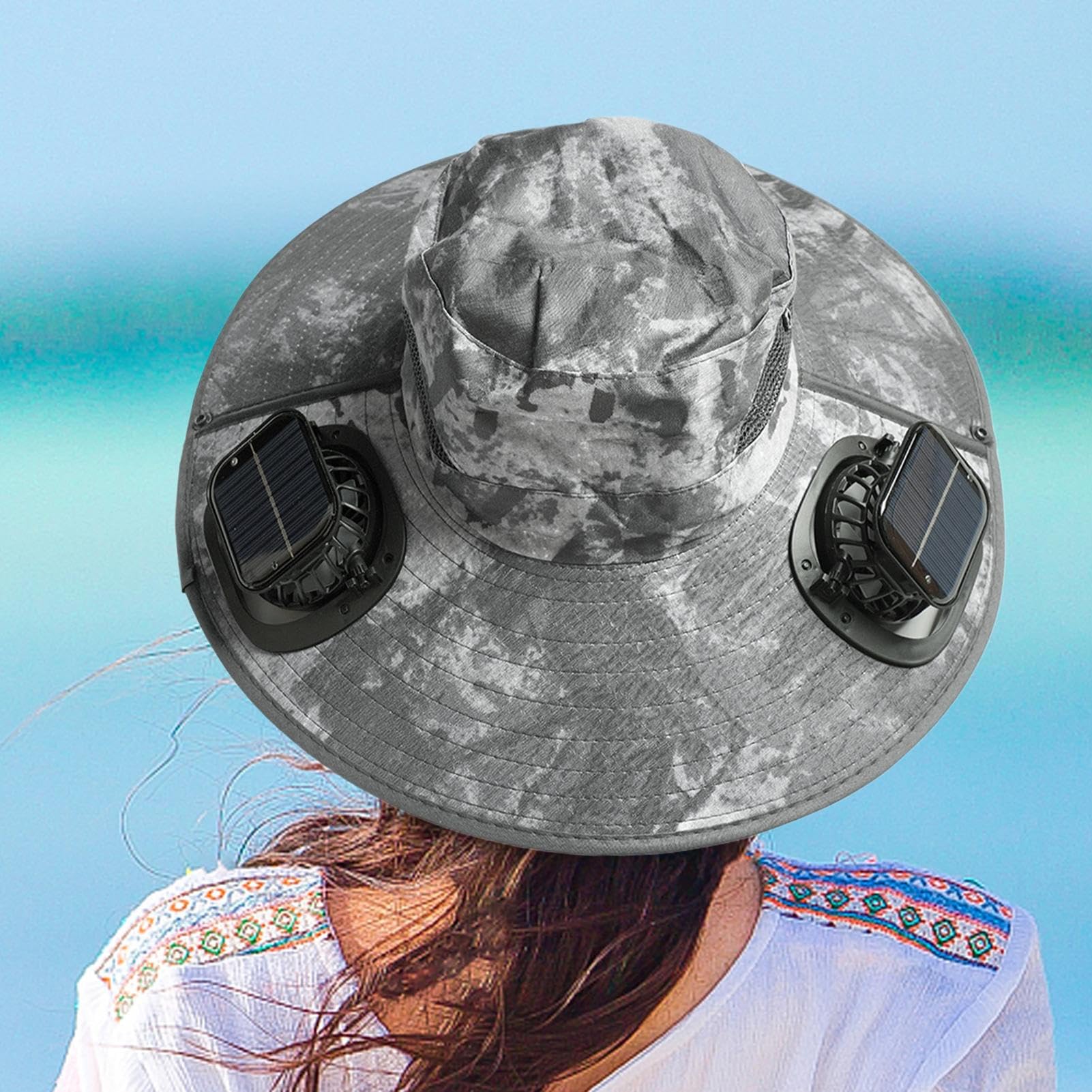 Cappello Con Ventilatore Solare Protezione Personale Leggera | Copricapo Outdoor Escursionismo Campeggio Pesca Attrezzatura Personale Per Spiaggia Pesca Campeggio Outdoor Viaggi