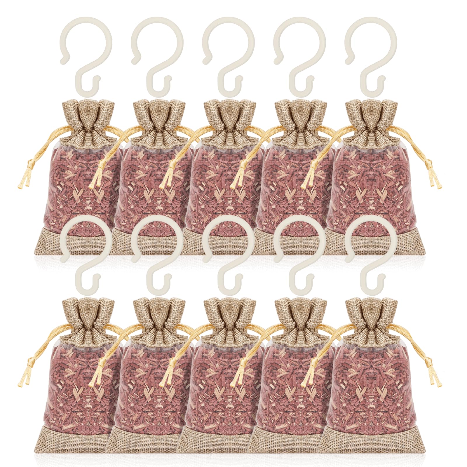 Homode Cedar Sachets for Drawers and Closets - Pack of 10 Cedar Chips for Clothes Storage, Scented Closet Freshener