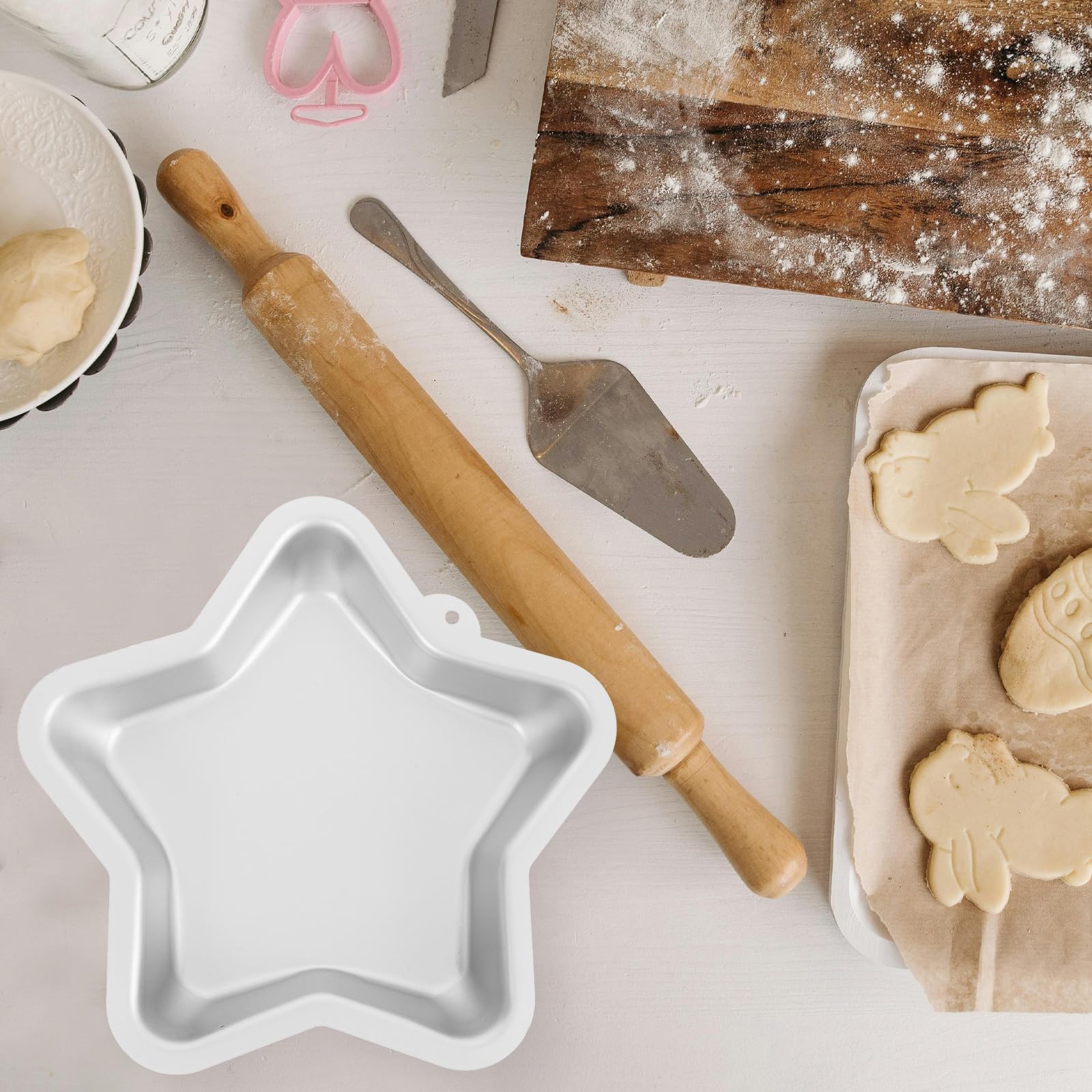MAGICLULU Teglia Per Torta Forma Di Stella Alluminio Antiaderente Stampo Per Dolci Cinque Punte Per Compleanni Matrimoni E Feste Utensile Da Forno Per Creazioni Indimenticabili