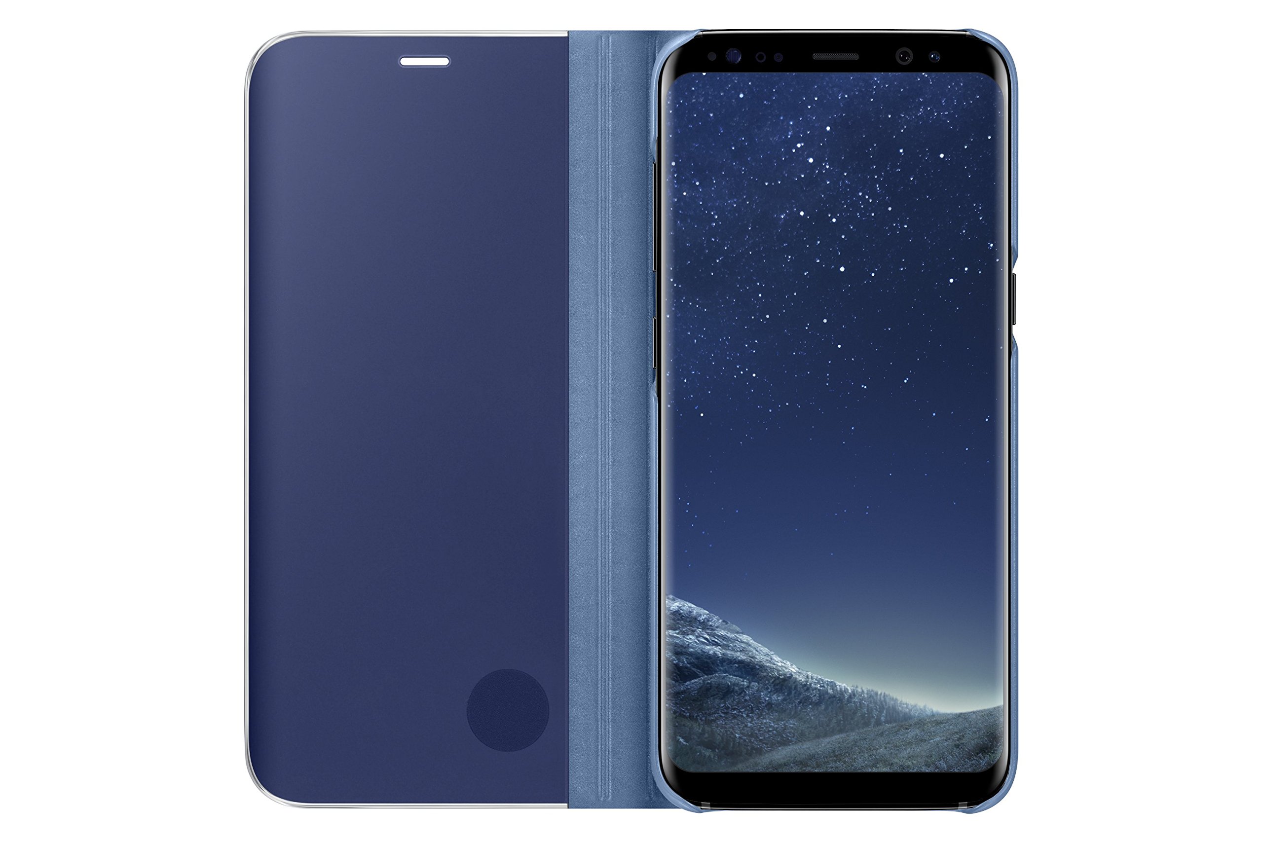 Samsung Clear View, Custodia protettiva con apertura a libro e funzione supporto per Galaxy S8, Blu