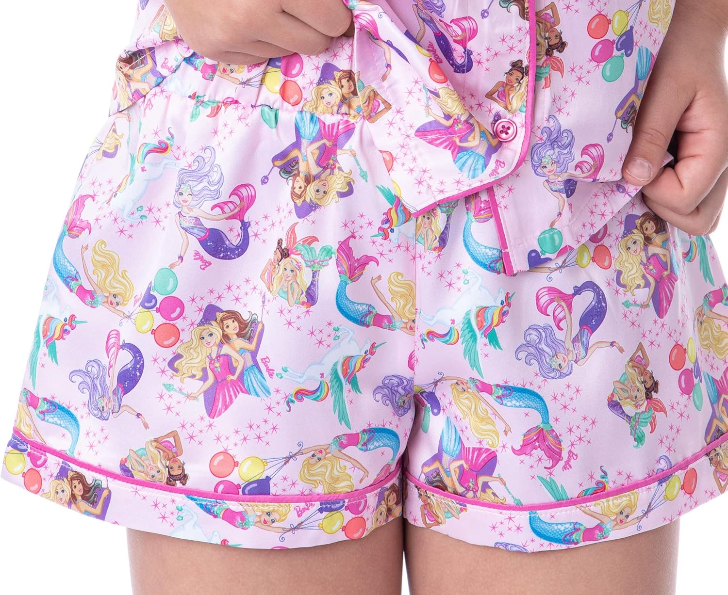 INTIMO Mattel Girls' Barbie Fantasy Mermaid Princess Sleep Pajama Set Shorts