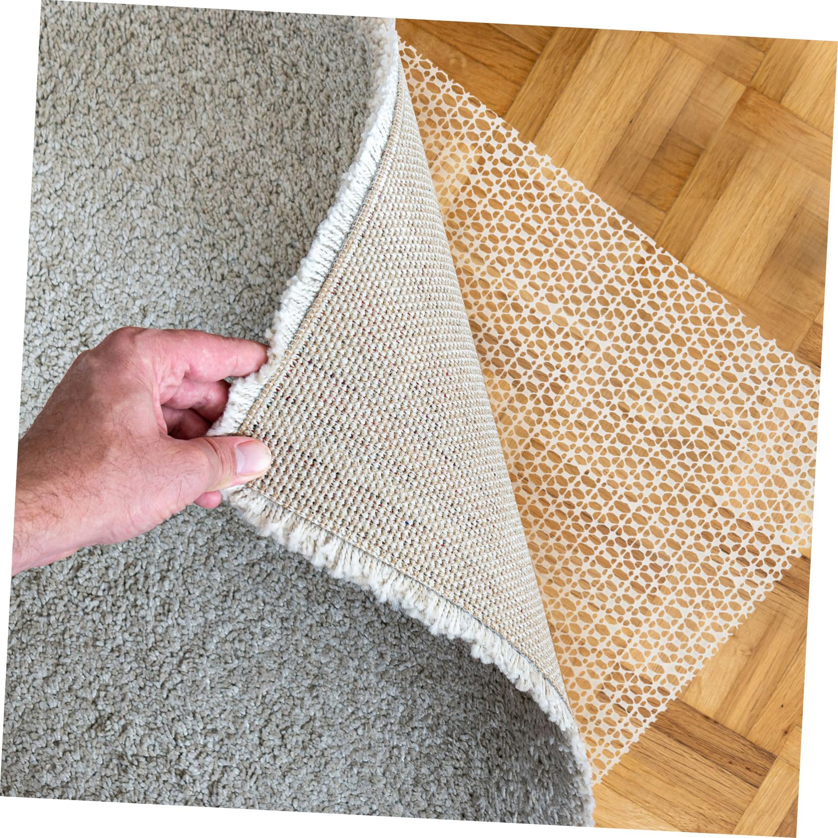 Gatuida Rechteckige Teppichunterlage 200x300cm aus PVC rutschfeste Teppichmatte zum Fixieren und Schutz von Holzböden Einfache Installation Verhindert Kräuseln