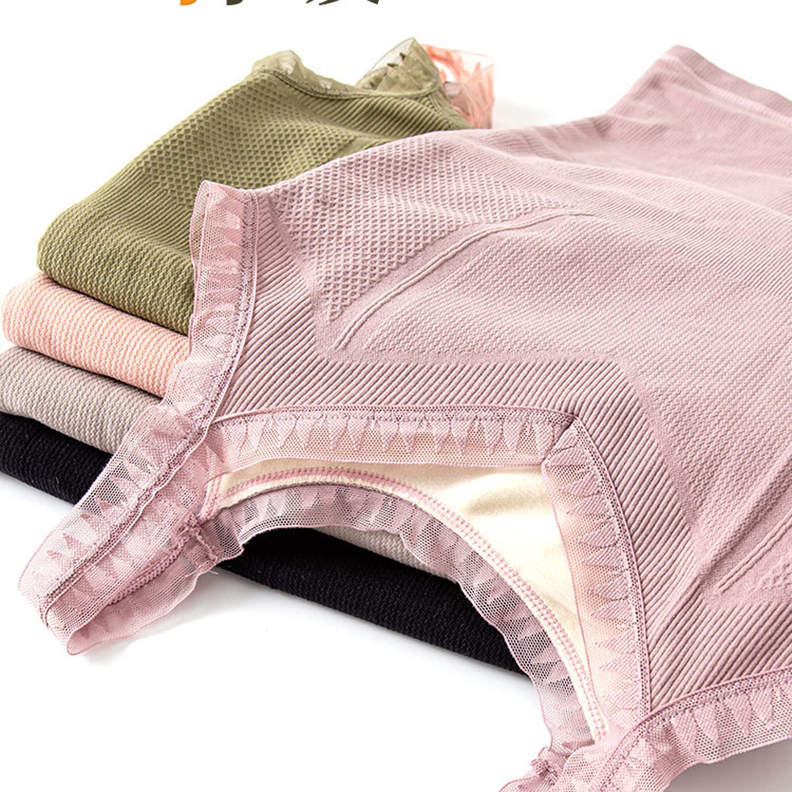 Damska bielizna termiczna Vest Top, bez rękawów, dekolt w serek, koronkowa elastyczna gruba aksamitna podkoszulek, dzianinowa zimowa ciepła warstwa podstawowa Camisole Bielizna nocna, elastyczna kos