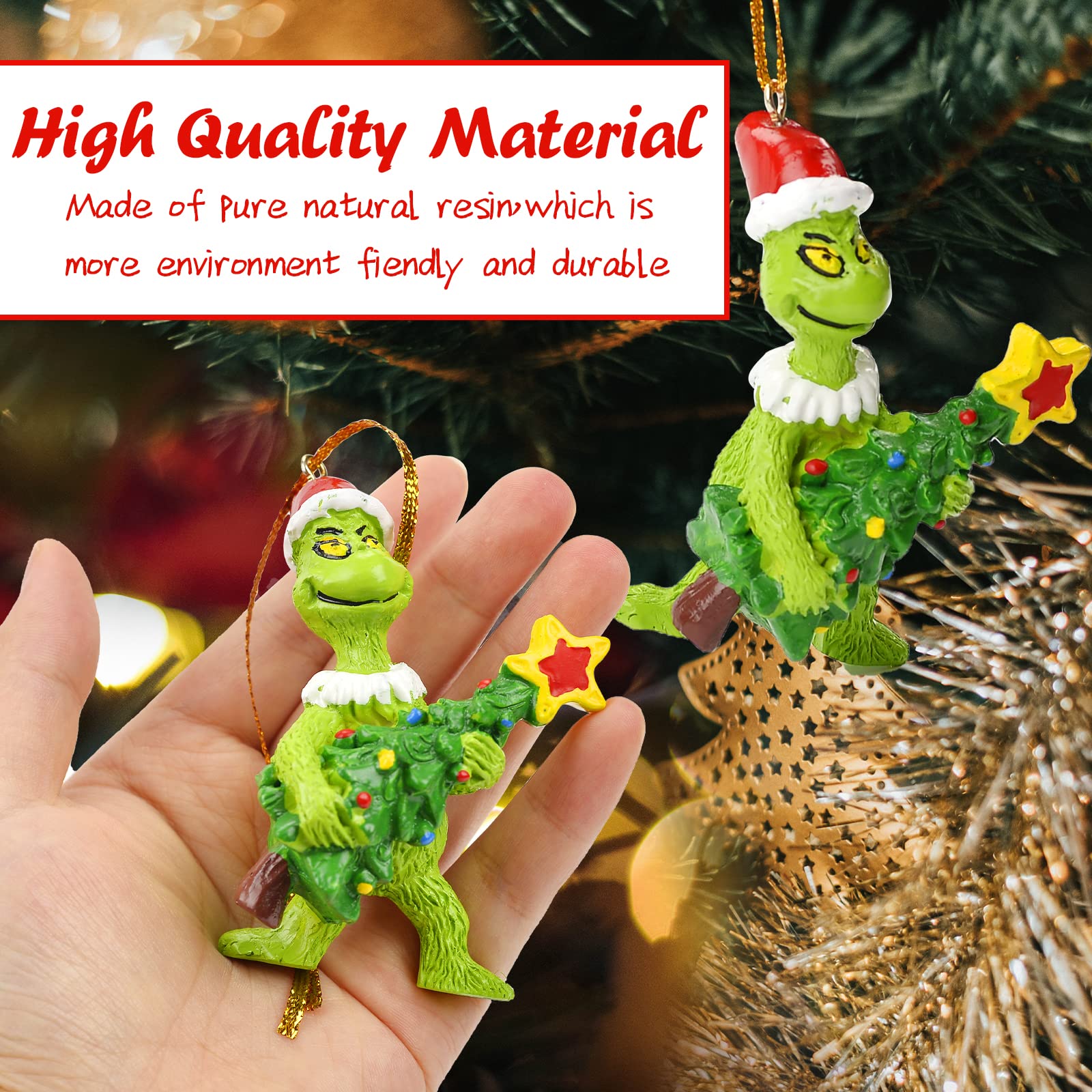 Grinch Bambole Natale 2022 Casa Degli Elfi 10 Ciondoli Albero Di