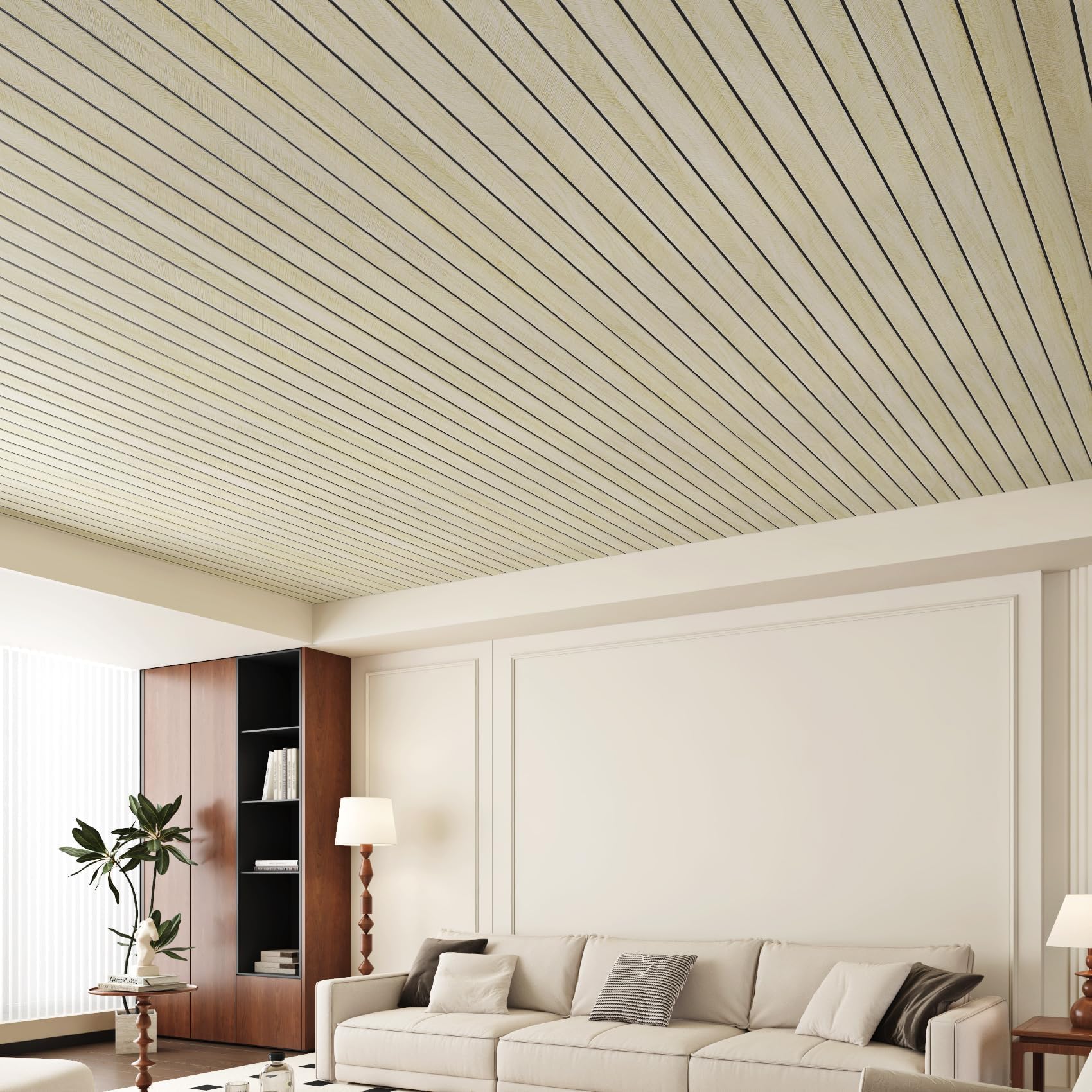 Yenhome Pannelli da Parete Autoadesivi Muro Rovere Chiaro Legno 30x500cm Carta da Parati Rovere Chiaro Camera da Letto 3D Pannelli Acustici Legno PVC Pareti per Soggiorno Ufficio Bagno Impermeabili