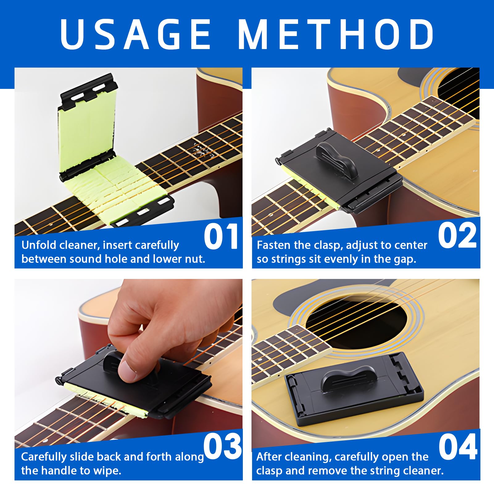 2PCS Guitar Fingerboard String Cleaner Maintaining Tool Maintains Acoustic, Electric Guitar, and Bass Strings & Fretboard - Image 3