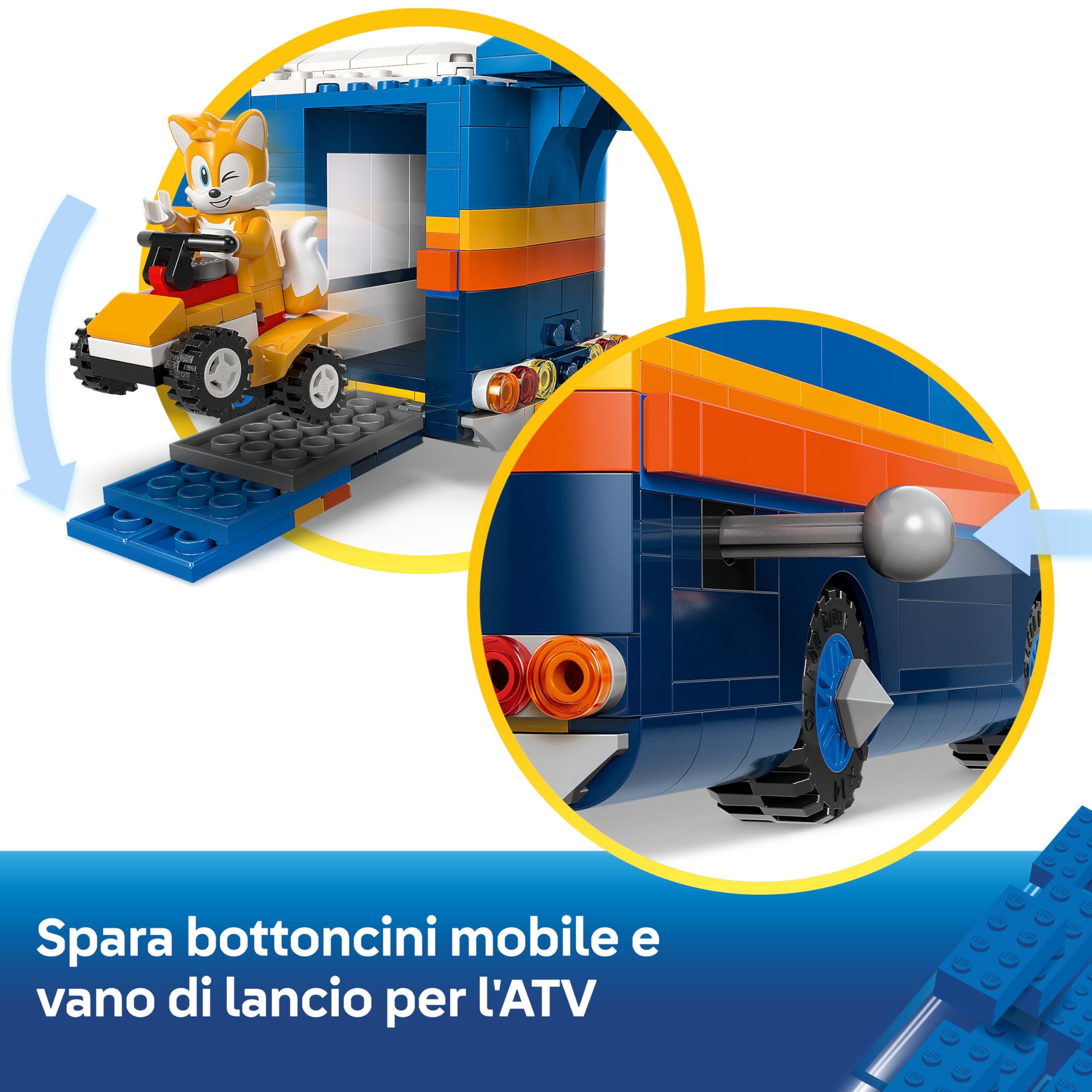 LEGO Sonic the Hedgehog Team Sonic Command Truck Toy - Interactive Set with an ATV Car & 5 Figures incl. Tails - Gift for 8+ Year Old Boys, Girls & Gaming Fans - 77006 | Set interattivo, auto ATV e 5 figure incl. Code, giocattolo da costruzione, regalo pe