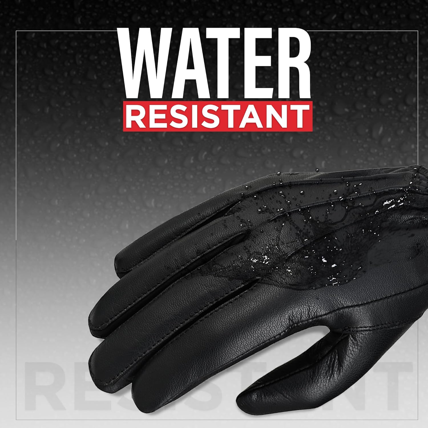 Hugger Men's Black Leather Kevlar Lined Lightweight Tactical Touchscreen Police Pat Down Work Gloves-Tear/Puncture Resistant - Image 4