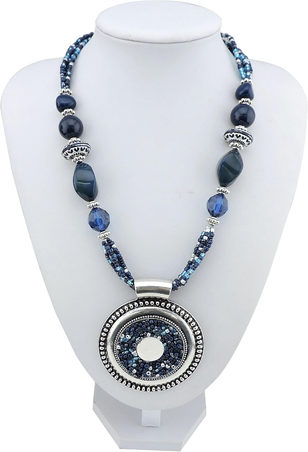 Bocar Statement Beaded Necklace for Women Chunky Collar Pendant Necklace (NK-10343)