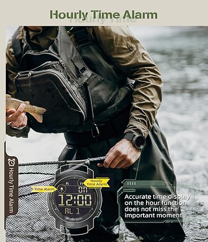 Miniatura 3 de Relojes para exteriores para hombres, tácticos, militares, al aire libre, 5ATM, impermeable, alarma, cronómetro, reloj de pulsera digital, reloj de