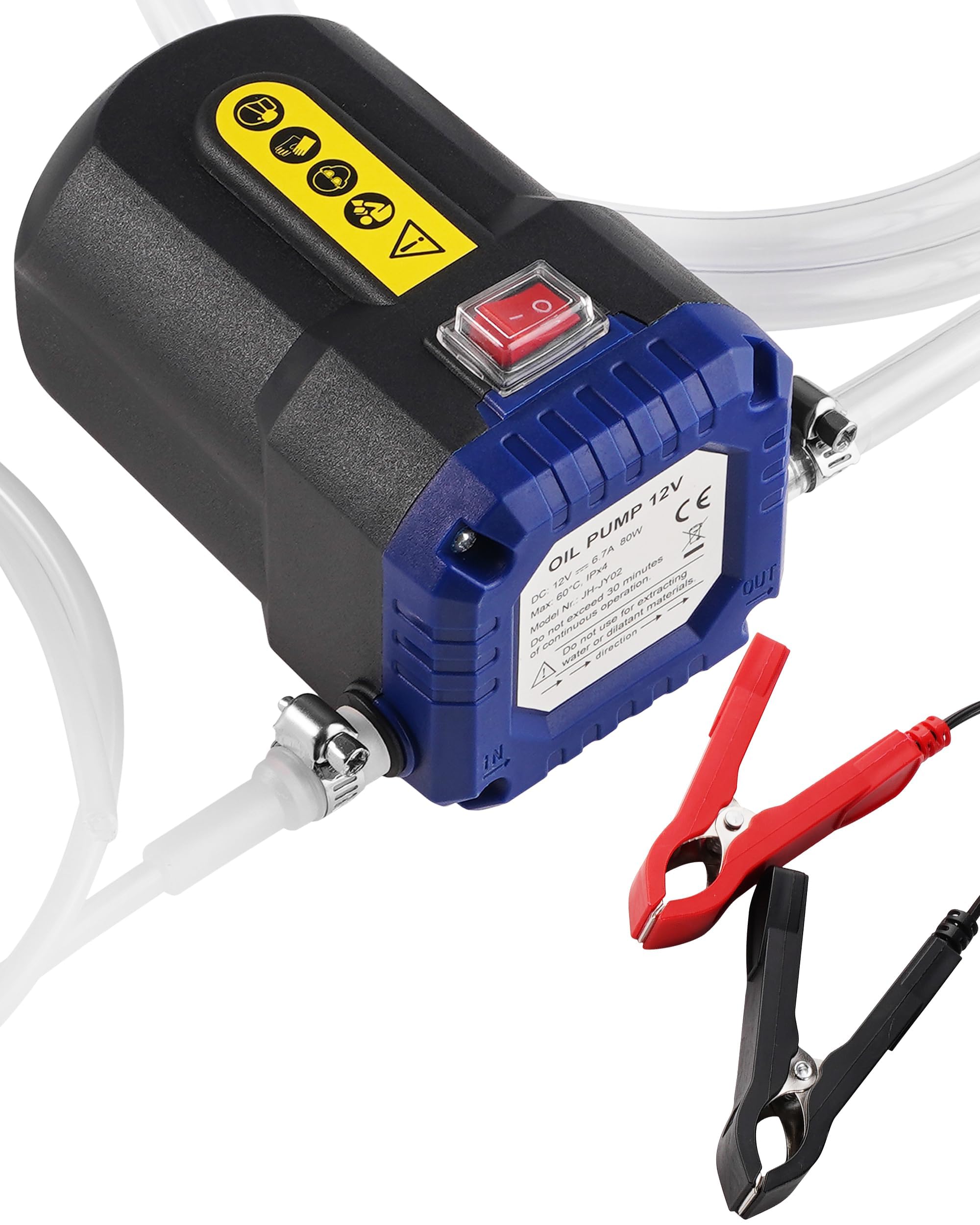 Oil Extractor Pump 12V 80W, Upgraded DIY Oil Change Pump w/ Auto Overload