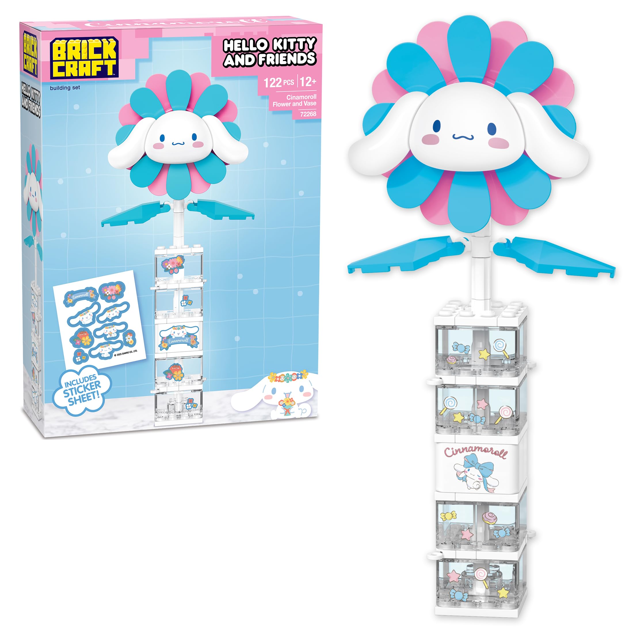 Hello Kitty and Friends Cinnamoroll Flower and Vase Brick Craft