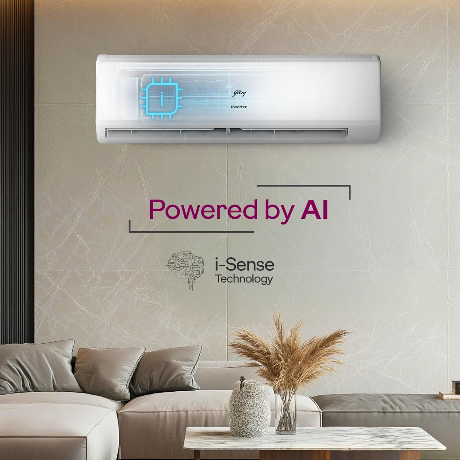 Godrej 1 Ton 5 Star, 5 Years Comprehensive Warranty, AI Powered, 5-in-1 Convertible Cooling, Self Clean, Inverter Split AC (Copper, Heavy-Duty Cooling at 52° Celcius, AC 1T EI 12IINV5R32-WWR, White) - Image 2