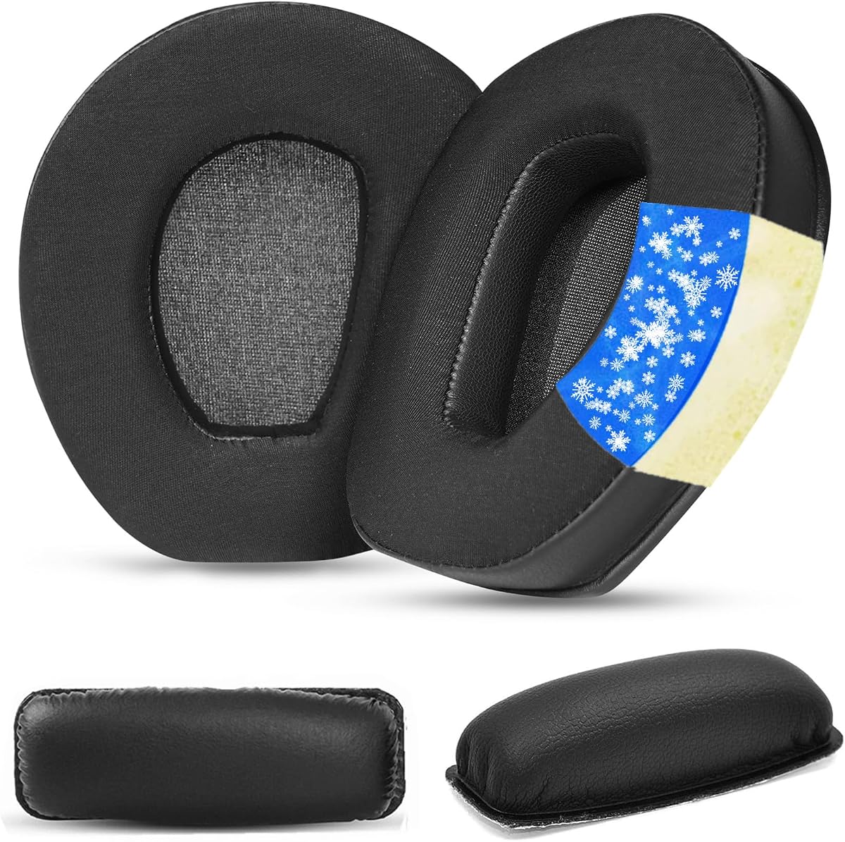 Cooling Gel Ear Pads Headband Compatible with Sennheiser RS165/RS175 HDR175/HDR165/HDR175/TR165/TR175 Headphones Replacement Head Band Earpads with ice Silk Fabric Added Thickness