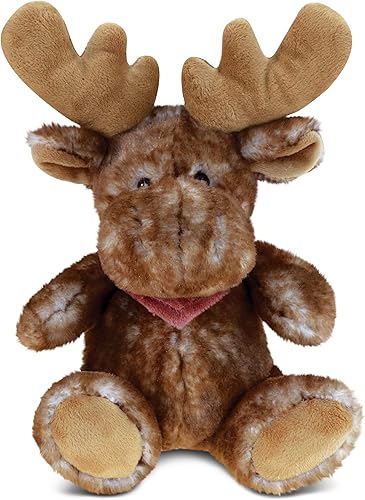 Miniatura 1 de DolliBu - Peluche de alce marrón de peluche, alce sentado suave y abrazable, adorable juguete de peluche para jugar, lindo regalo de vida salvaje