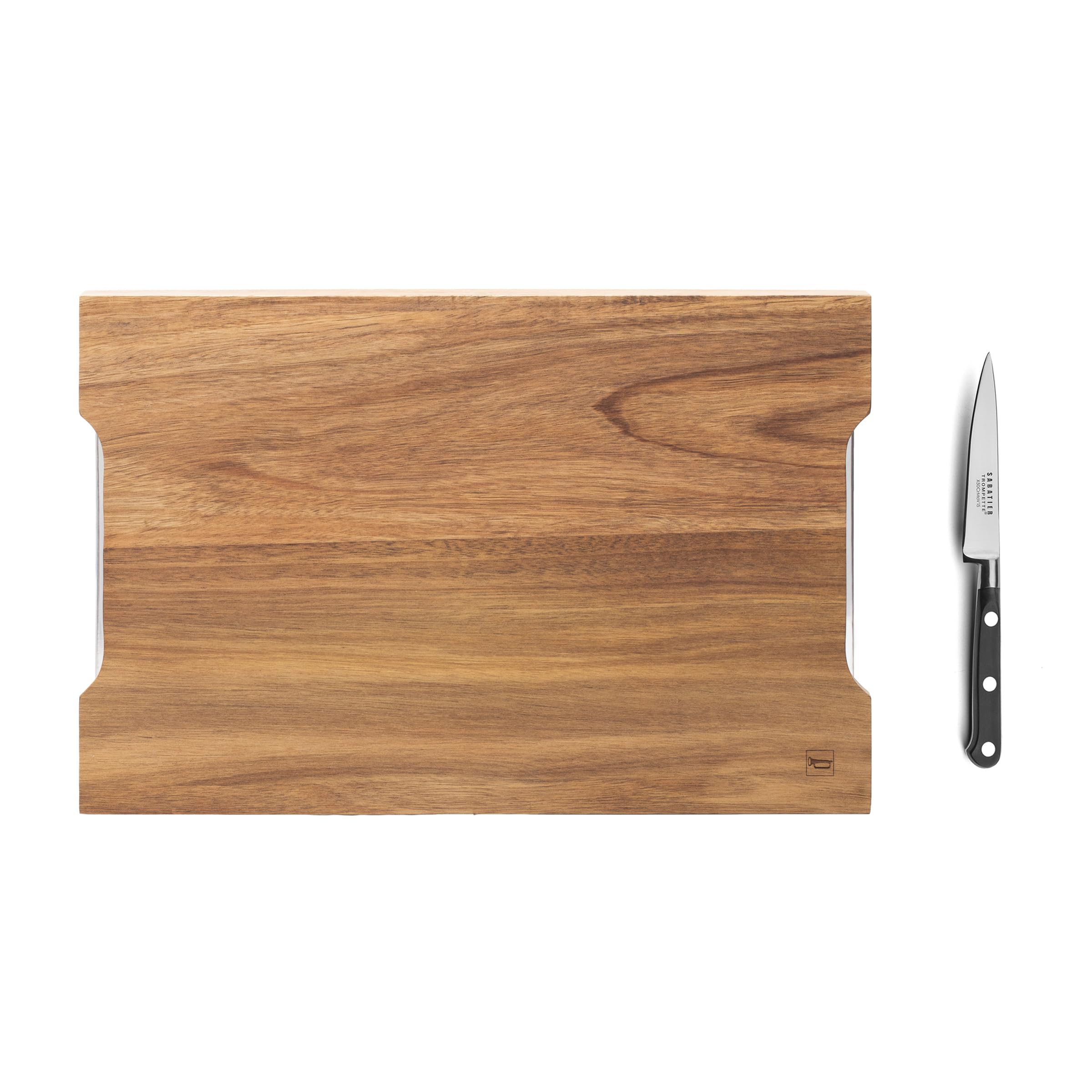 Sabatier Trompette Planche à découper avec tiroirs + Office, Bois acacia