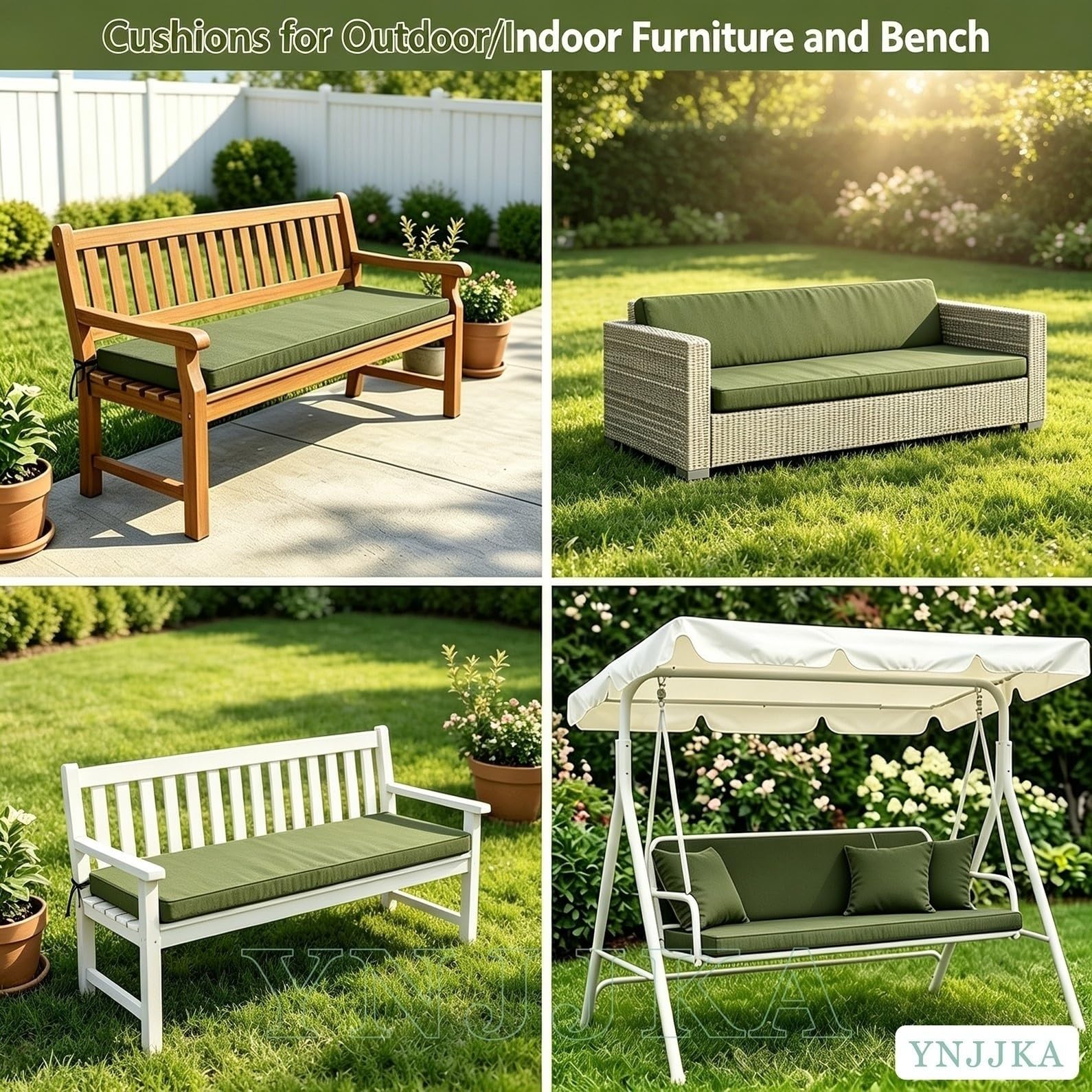 Sitzkissen Outdoor Wasserdicht für Bank, Bankauflage Outdoor Wasserfest 80%