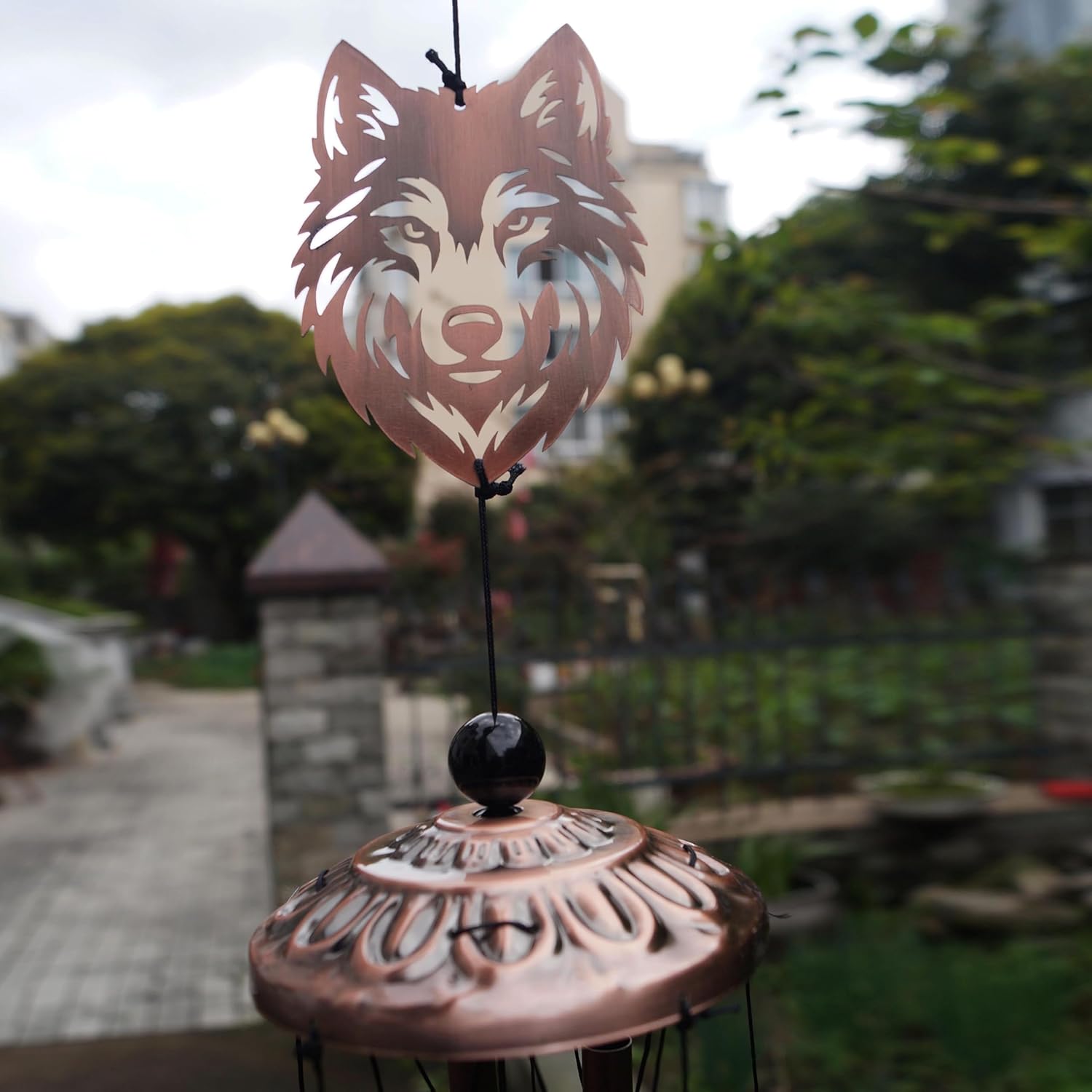 Wolf Wind Chimes for Outside,Wolf Gifts for Women/Men/Sympathy Gift/Memorial Gifts/Birthday Festival Metal windchimes Outdoors/Indoors,Patio,Garden Decor,Home,Porch,Yard Decor (Wolf)